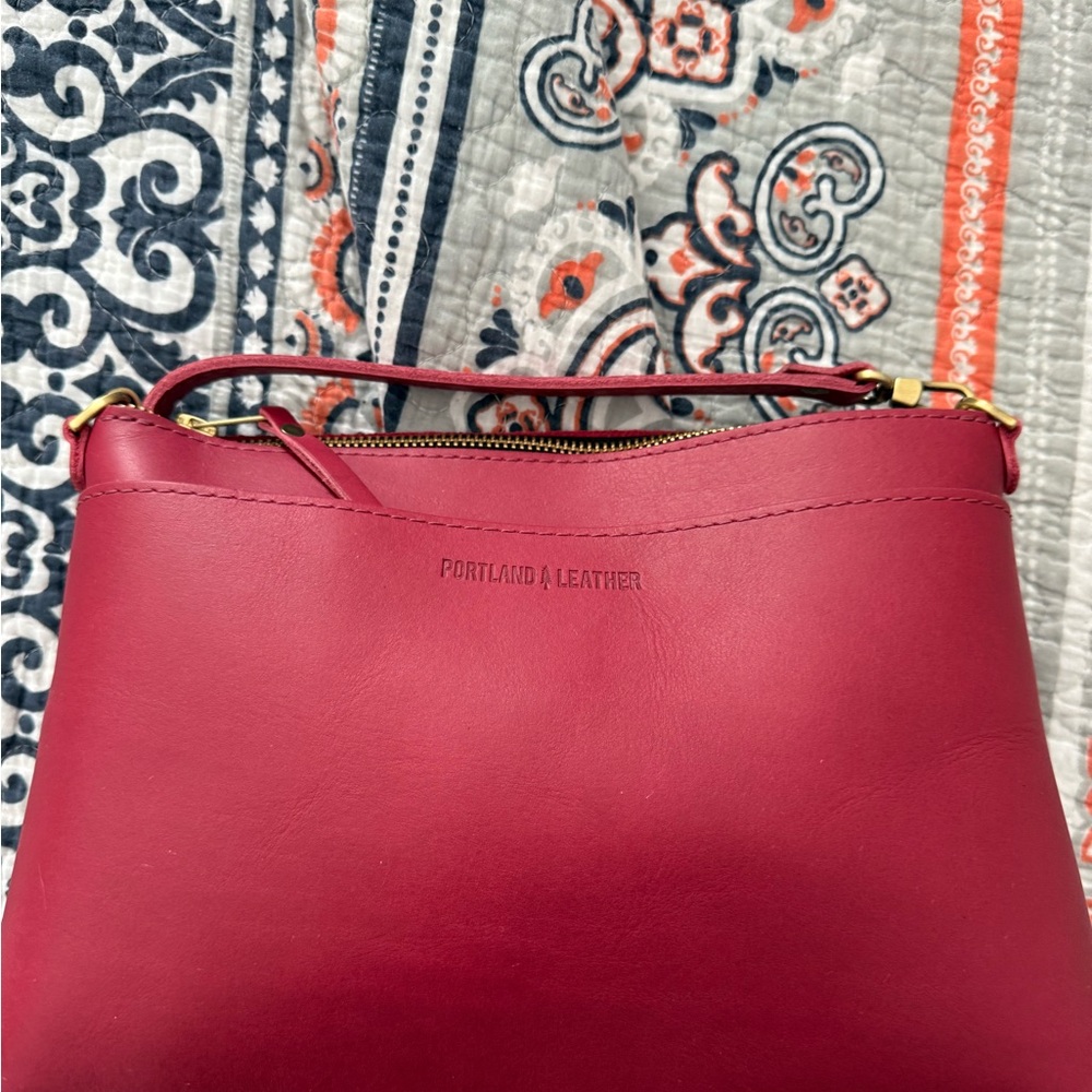 Portland Leather Large Poppy in Berry Good